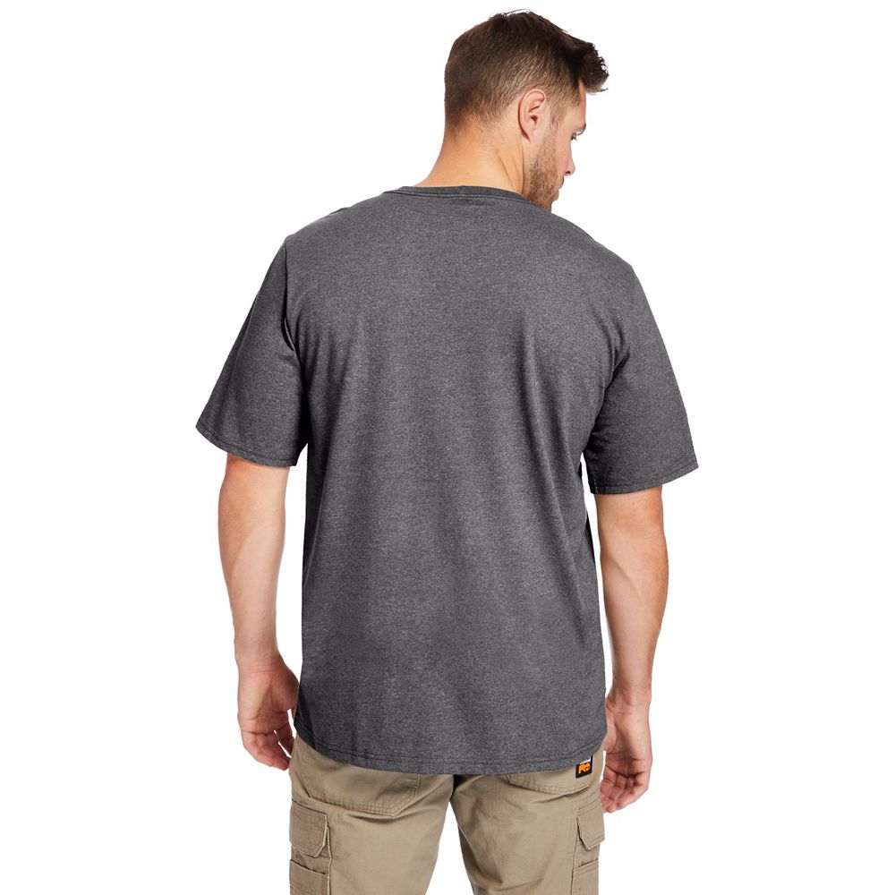 Timberland Mens T-Shirts PRO® Big & Tall Base Plate Short-Sleeve - Dark Grey - India CL5148769